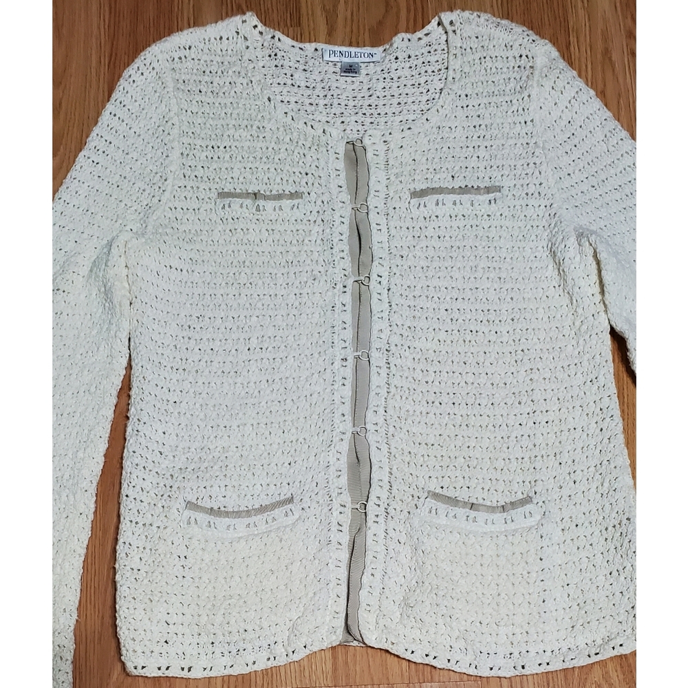 Pendleton Medium Cardigan Sweater Jacket Knit Lin… - image 3
